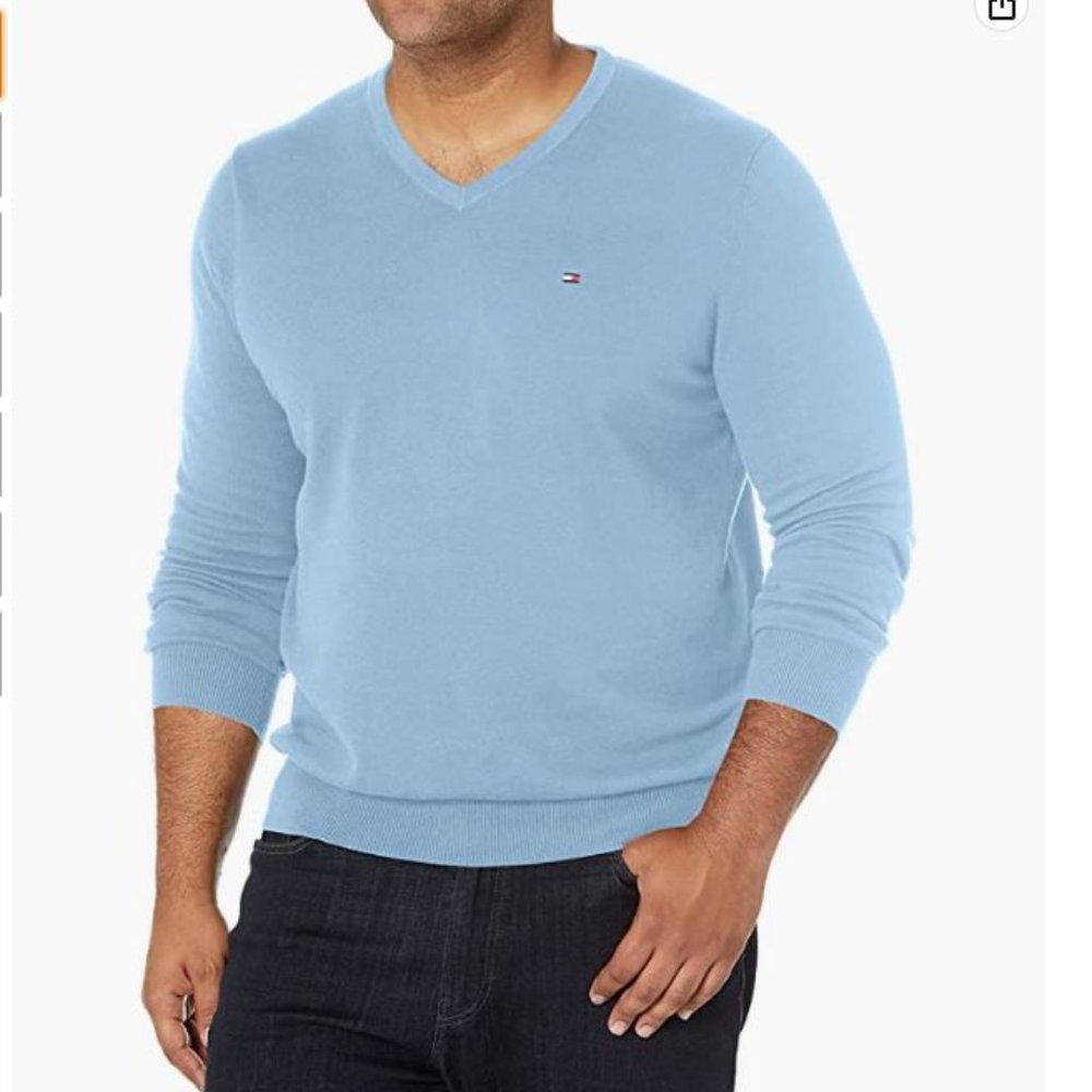 Tommy Hilfiger Men's Long Sleeve V-Neck Sweater